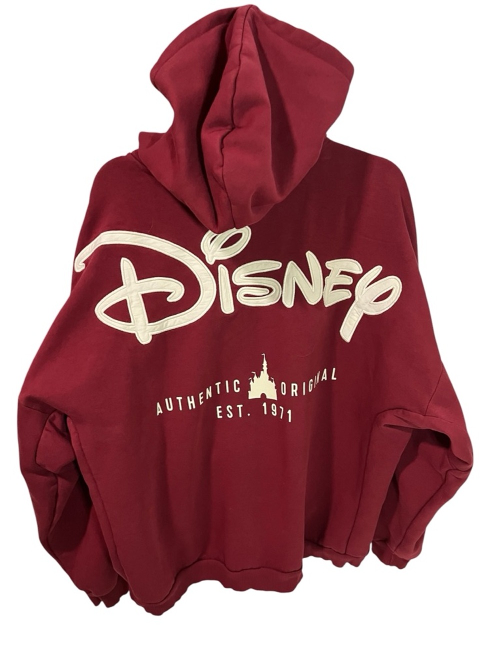 Disney Parks Zip Hoodie Jacket Maroon Walt Disney World Embroidered Size XL - Picture 2 of 10